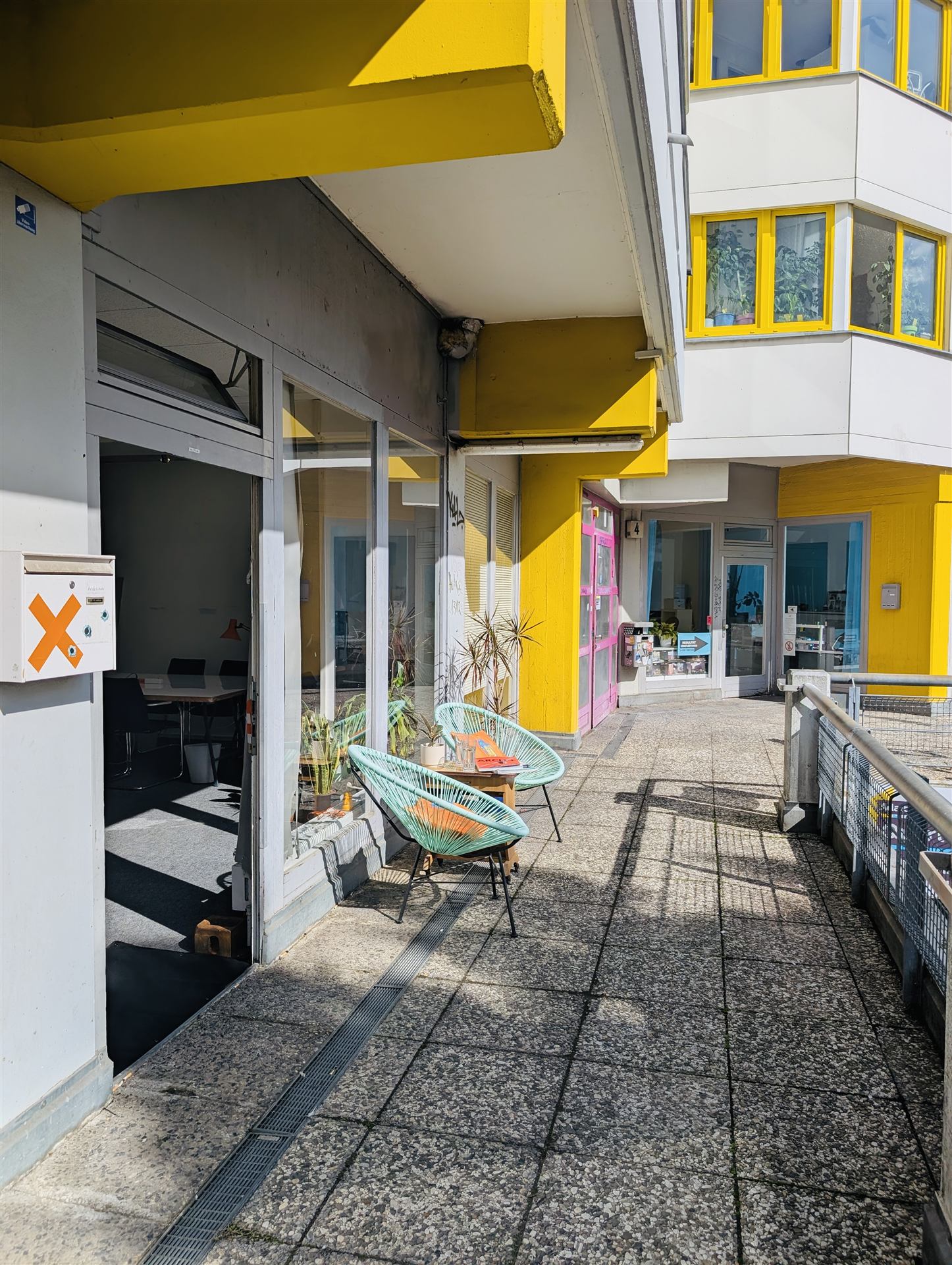 Wide view of the outdoor chill area