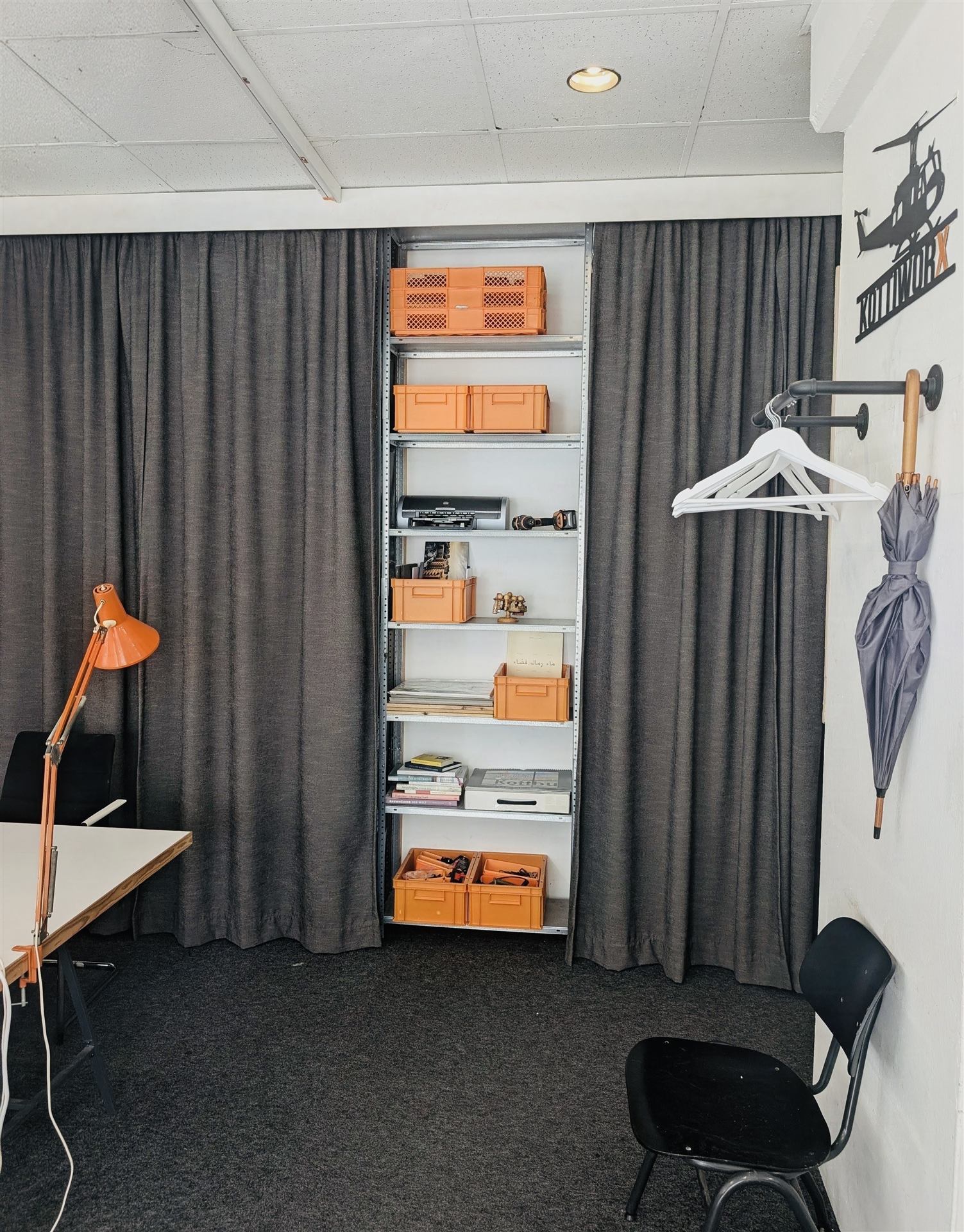 Shelving in the coworking space